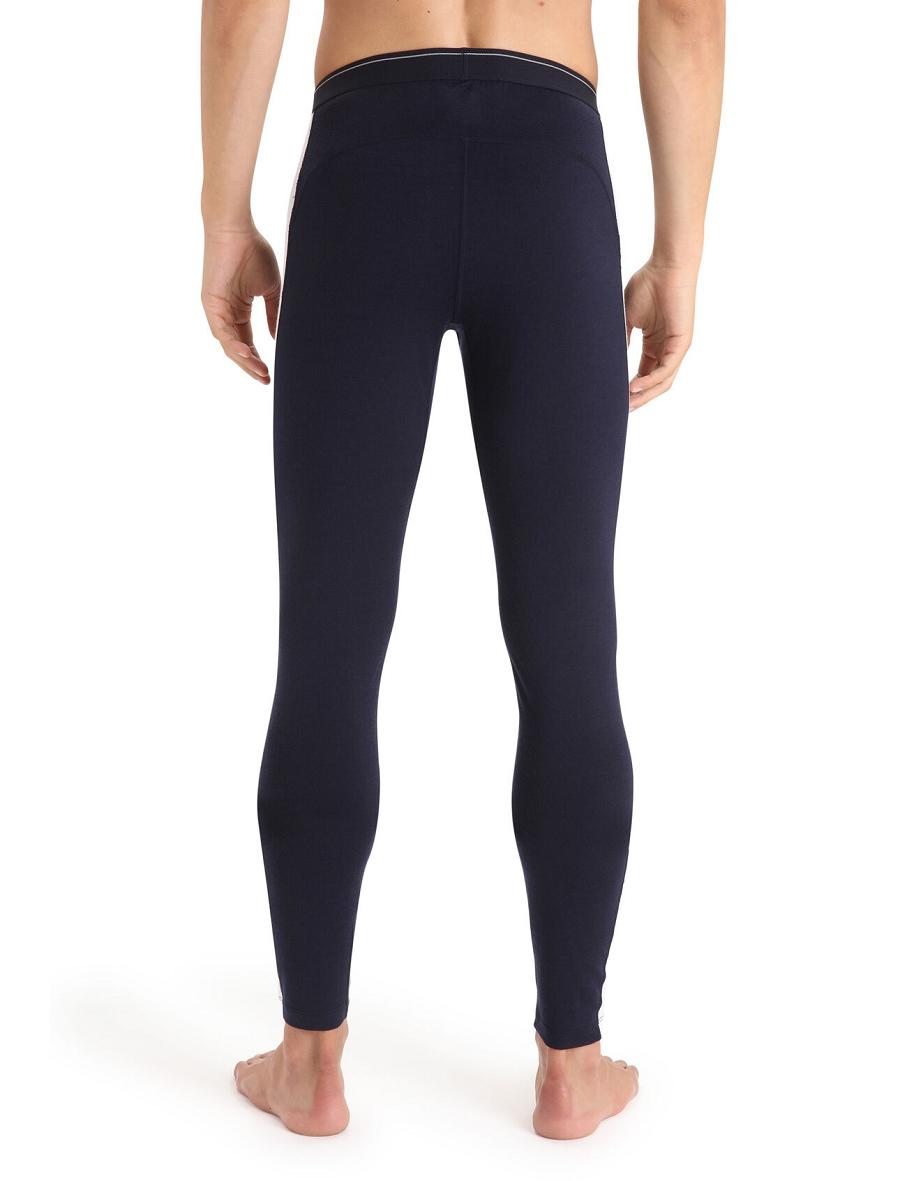 Midnight Navy / Snow Icebreaker Merino 200 Sonebula Thermal Men's Leggings | AU 1128YXFU